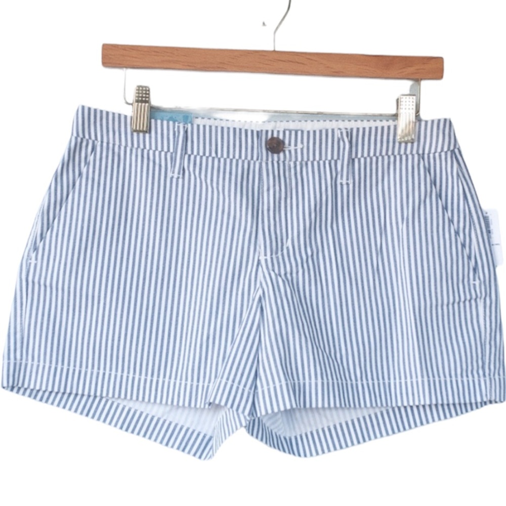 {Old Navy} NWOT Railroad Stripe Everyday 100% Cotton Chino Shorts Size 6…